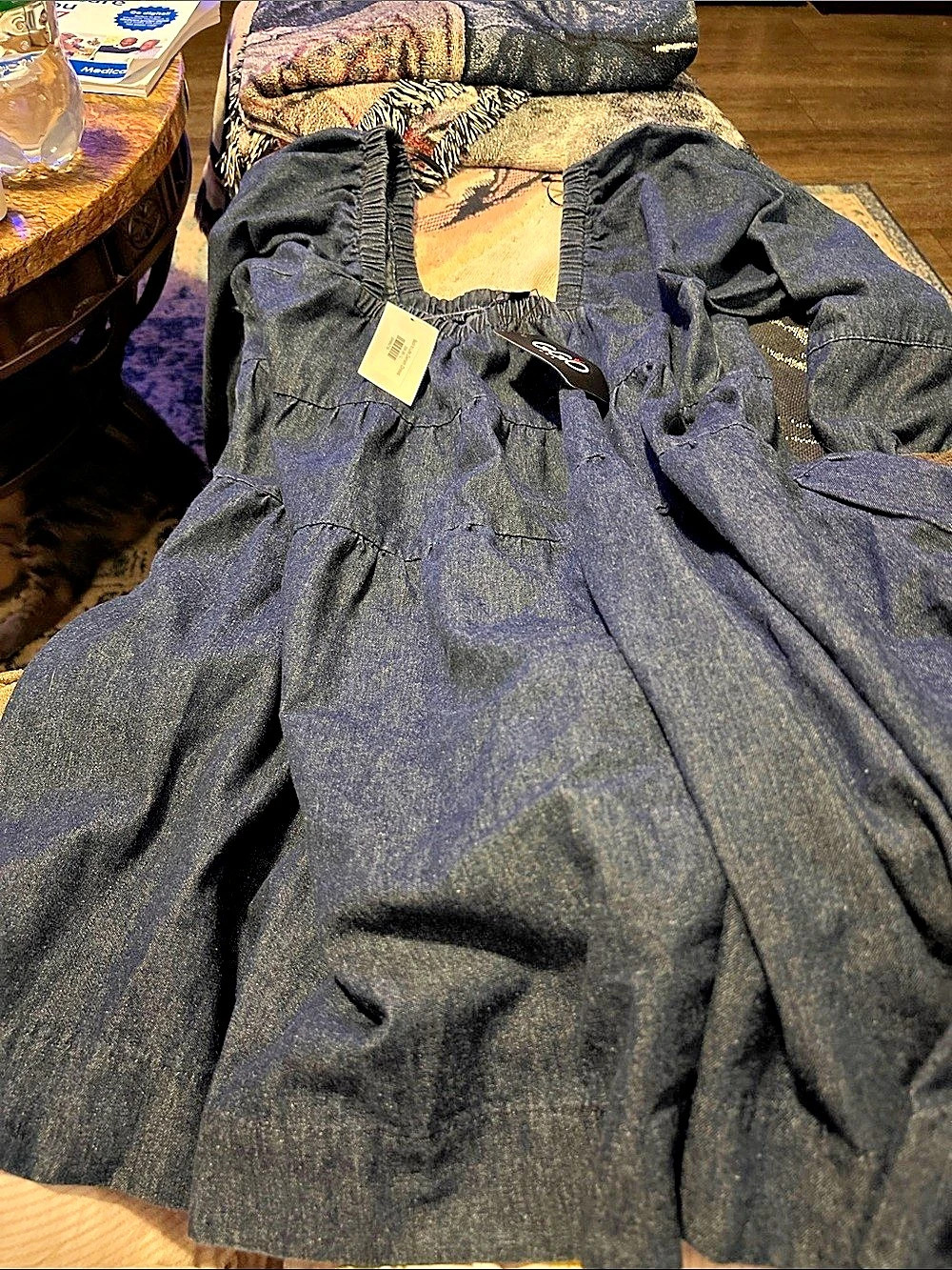 GIGIO Back to Life Denim Dress Denim Mini Dress Blue Size Medium NWT